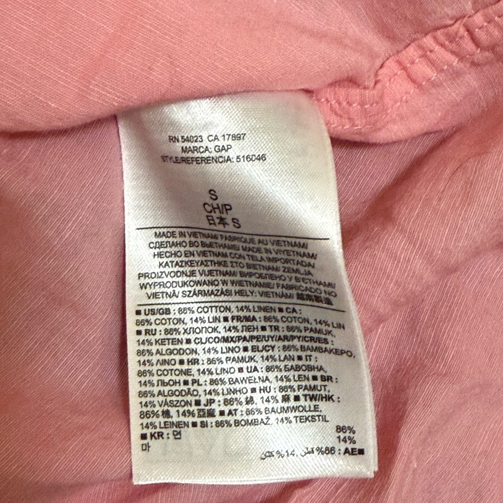 Gap pink long sleeve cotton popover shirt size small‎ - Picture 3 of 6